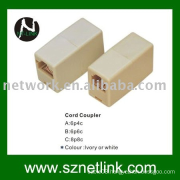 Ivory colour 6p4c/8p8c cord coupler